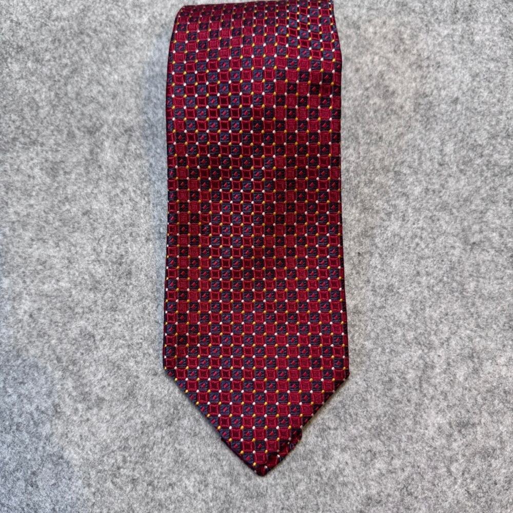 Robert Talbott Best of Class Nordstrom Silk Tie Burgundy Geometric USA EUC
